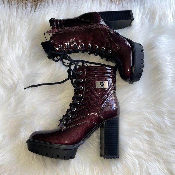 Guess GBG Los Angeles Fashion Heels Burgundy Boots. NWT - Picture 4 of 8